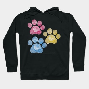 Subtle Floral Paw Prints Flag Hoodie